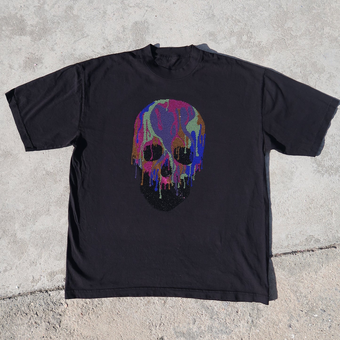 Neon Skull Rhinestone Tee